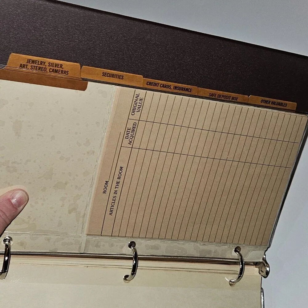 VTG Personal Photo Inventory 3-Ring Album Estate Home Possessions Log NEVER USED